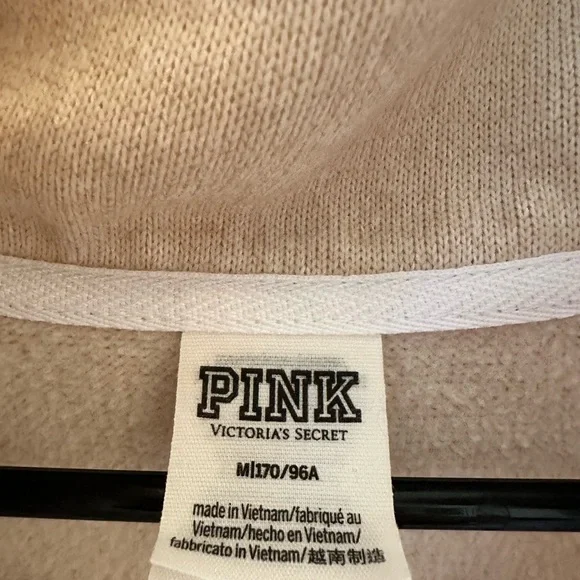 PINK Victoria's Secret Cream Embroidered Logo Knit Top - Picture 3 of 4